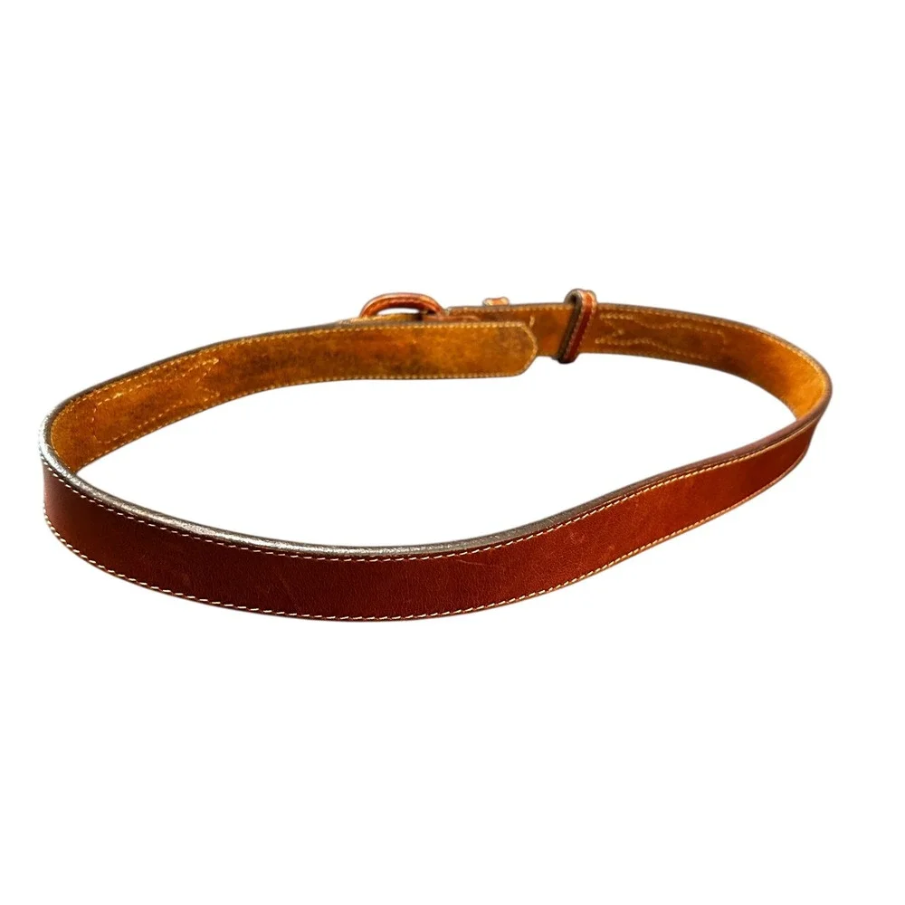 Vintage Jordache Belt Leather Brown‎ Western Costume Youth Kids Size 28